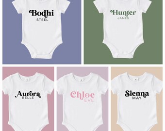Custom Baby Name Onesie | Bodysuit | Newborn | Name Announcement | Name Reveal