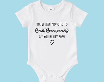You've Been Promoted To Great Grandparents/Nanny/Grandad/Aunty/Uncle/Big Sister etc | Baby Onesie | Bodysuit