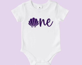 Mermaid Birthday Onesie | One | Bodysuit | First Birthday | Shell