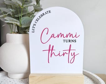 Personalised Birthday Sign | Acrylic Sign | Welcome Sign | Let's Celebrate