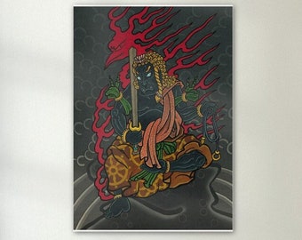 Fudo Myo Print, Irezumi wall art