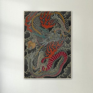 Japanese Dragon Print, Irezumi wall art