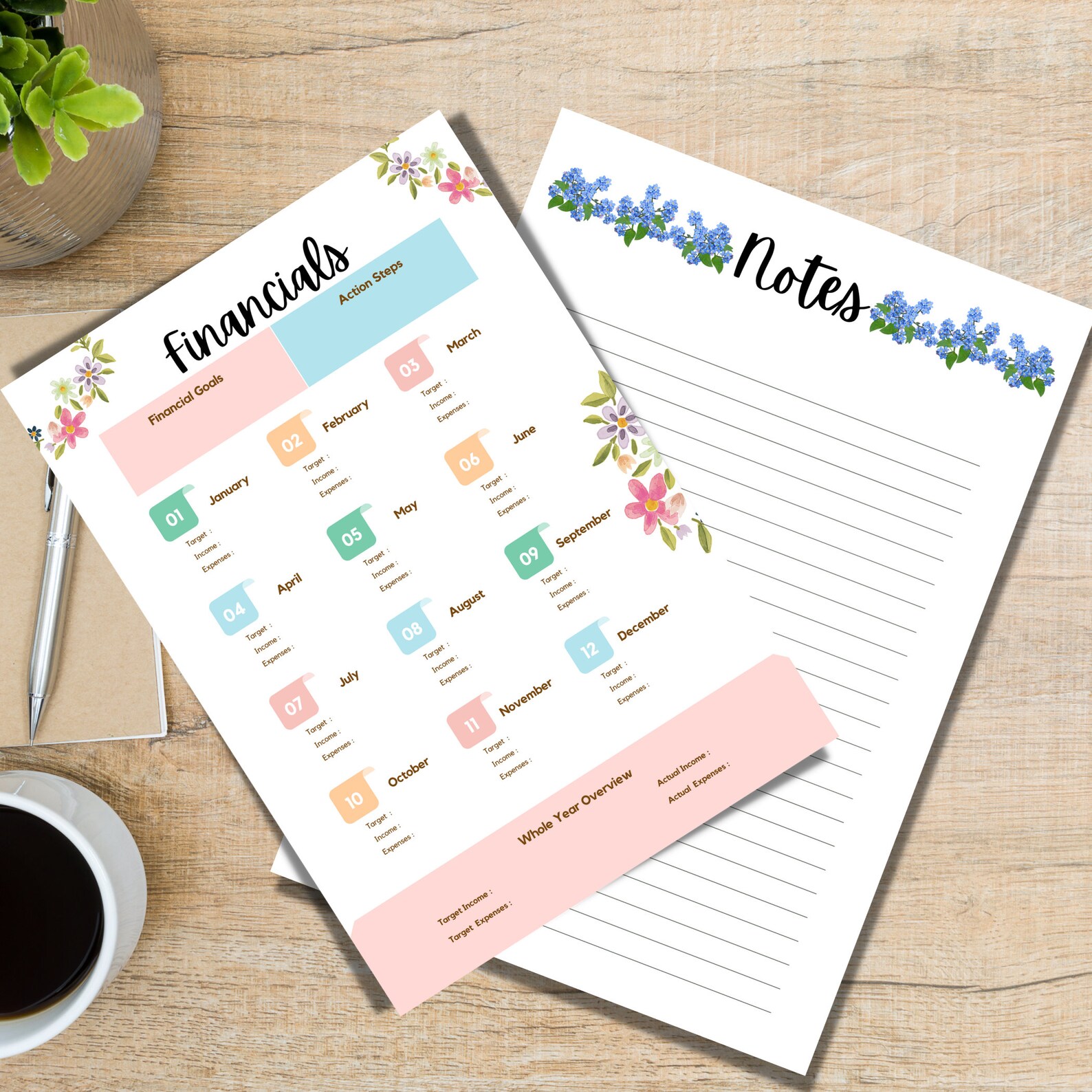 monthly-planner-printable-undated-monthy-calendar-pdf-etsy