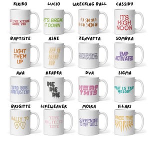 Overwatch Hero Ult 11oz Mugs | Support, DPS and Tank mugs for every overwatch character, ceramic mugs