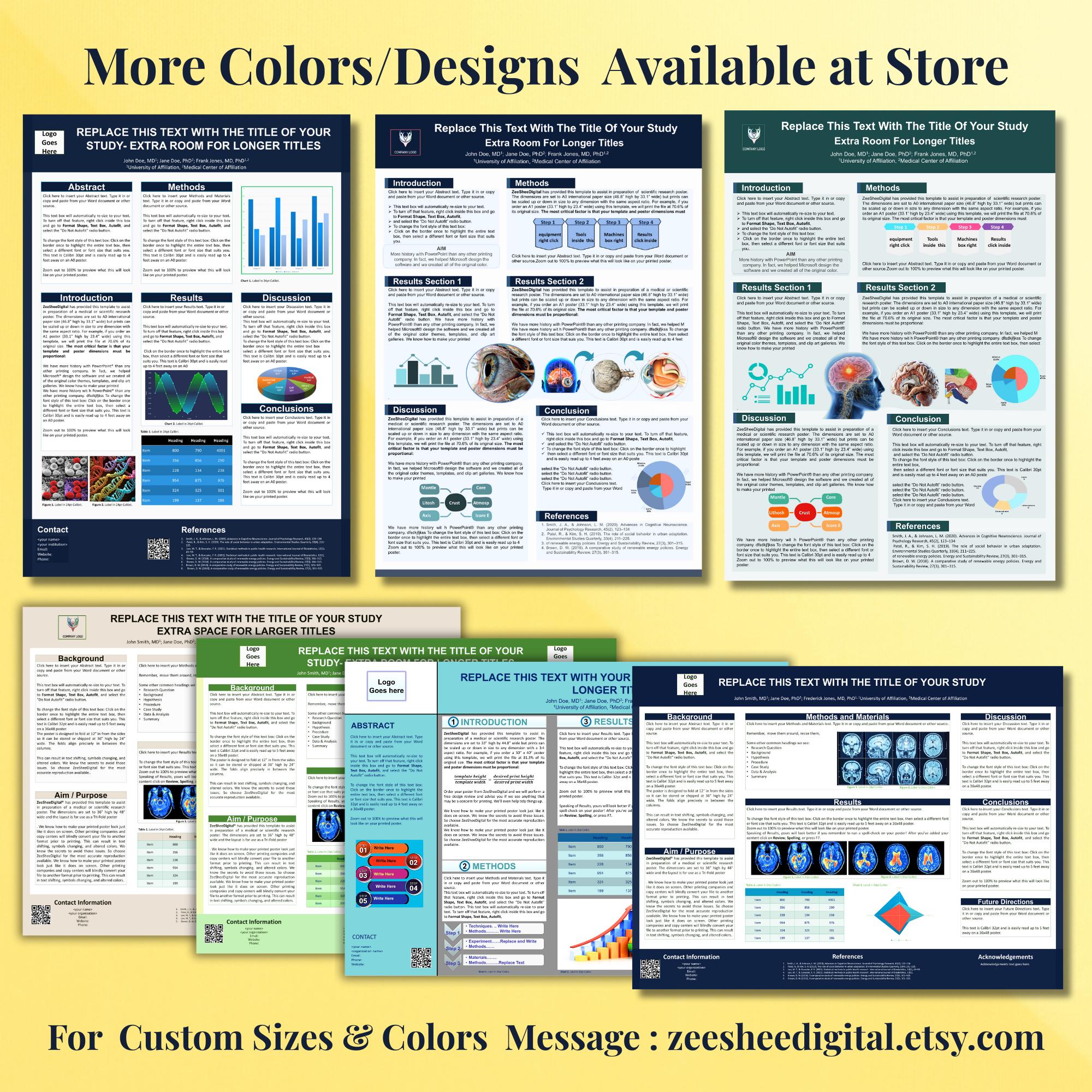 Research Poster Template 36x48 Portrait Editable Powerpoint Template