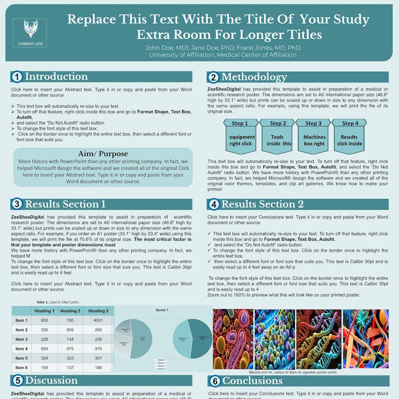 Research Poster Template 36x48 Portrait Editable Powerpoint Template