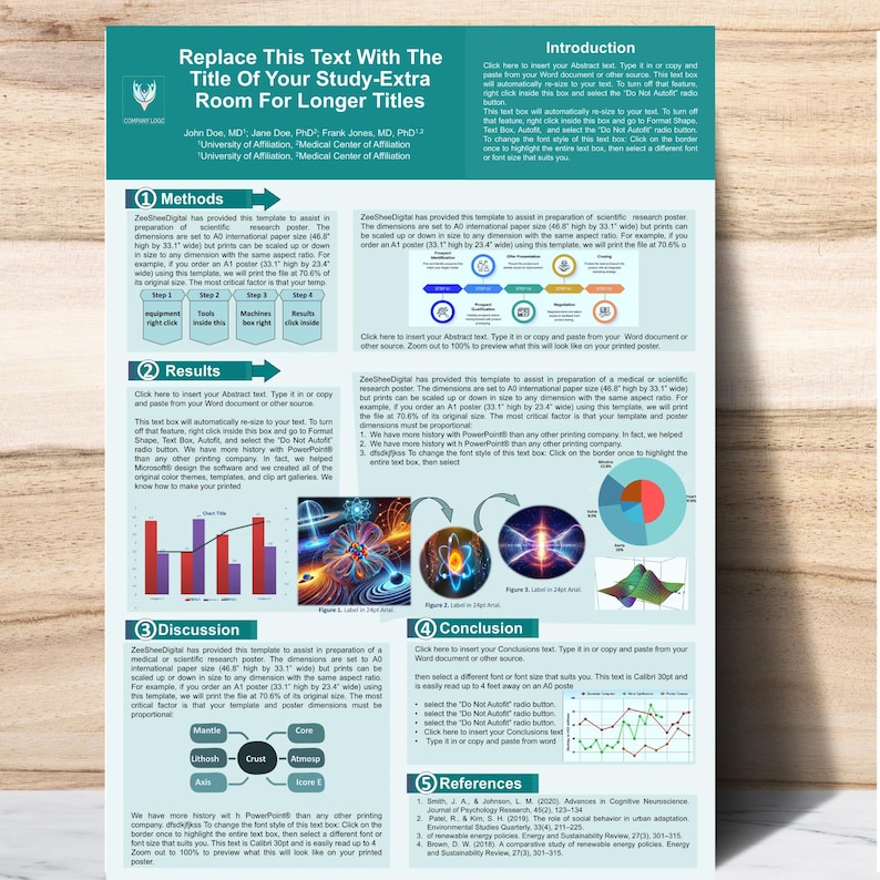 Poster Conclusion Examples Academic Research Poster Template A0 | Editable Powerpoint Scientific ...