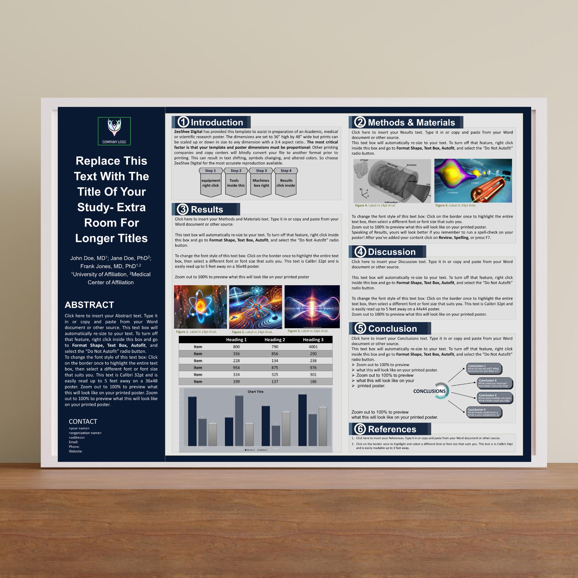 Editable Scientific Research Poster Template | Powerpoint Academic ...