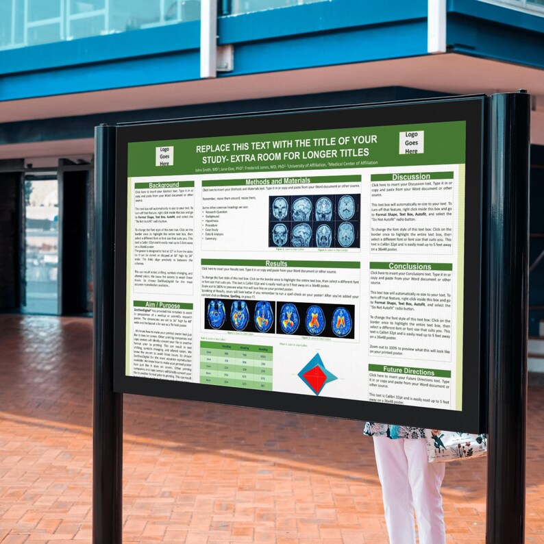 Medical Research Poster Template 48x36 A0 | Editable Scientific ...
