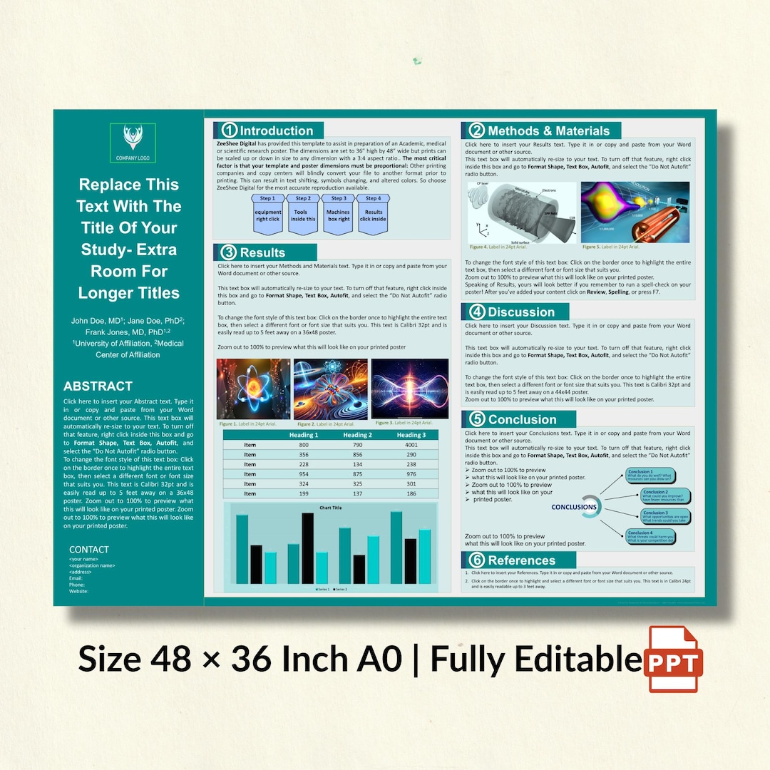 Academic Research Poster Template | Editable Powerpoint for Scientific ...