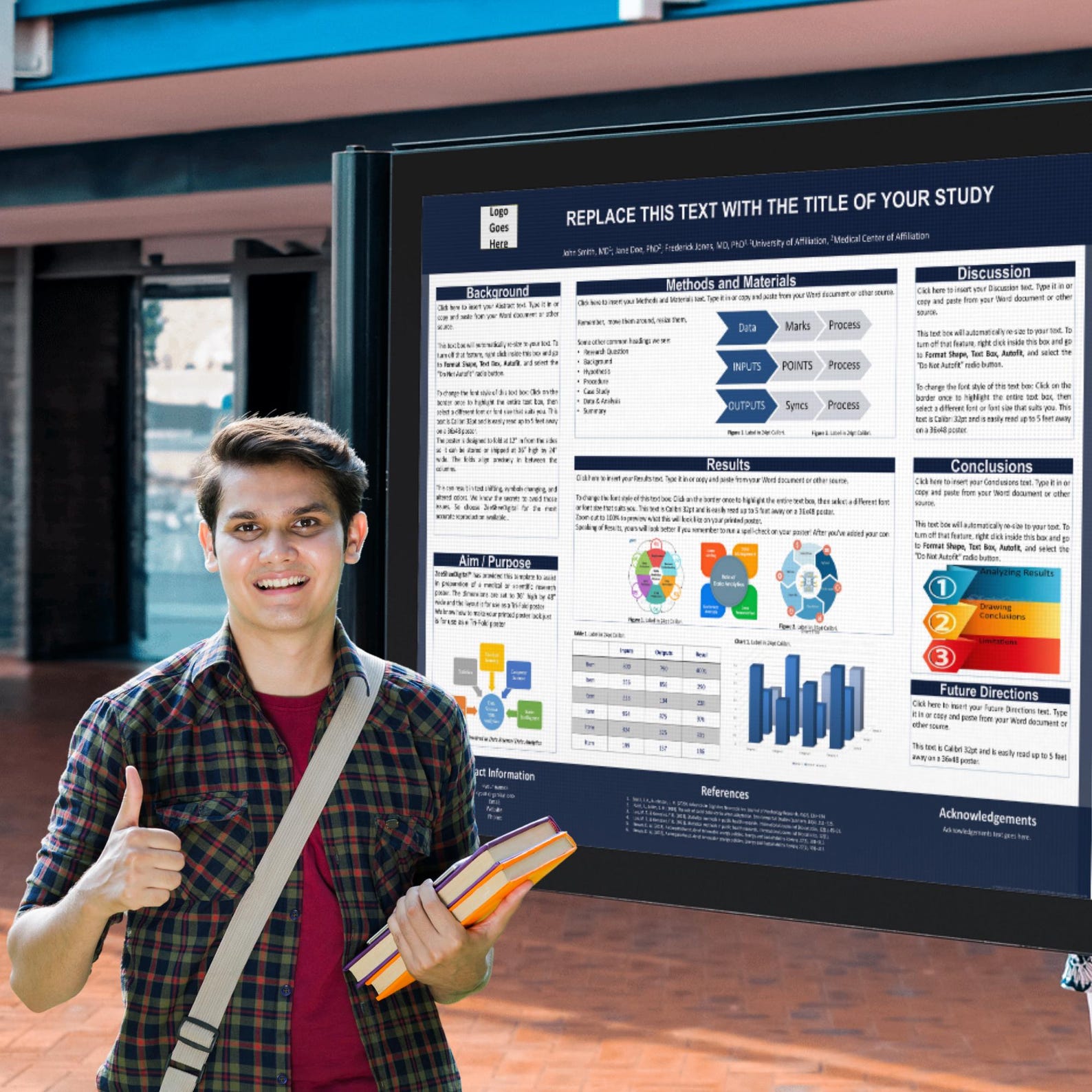 Editable Powerpoint Research Poster Template A0 | Abstract Presentation ...