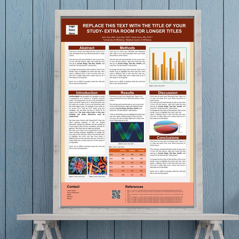 Poster Conclusion Examples A0 Portrait Academic Research Poster Template, Editable Powerpoint for ...
