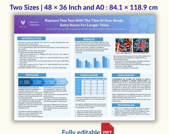 Scientific Research Poster Template PowerPoint | Academic Conference Poster | STEM Presentation Template | Editable PPT | A0 & 48x36 Sizes