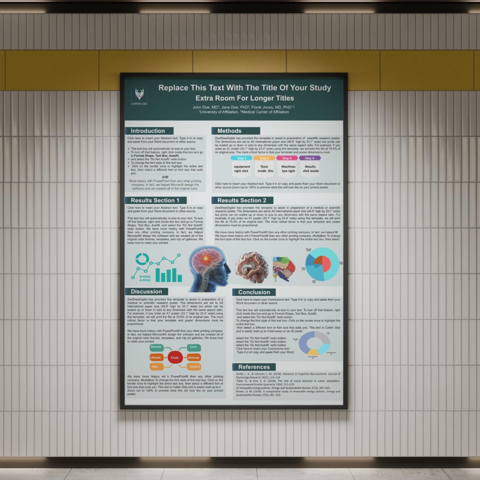 Scientific Poster Template A0 Portrait | Editable Powerpoint for ...
