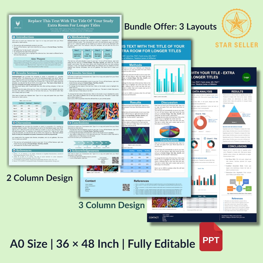 Academic Research Poster Template | Editable Powerpoint for Scientific ...