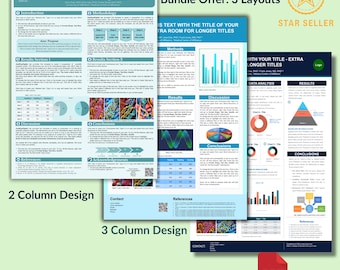 Modello di poster per la ricerca accademica / PowerPoint modificabile per presentazioni scientifiche, STEM e conferenze professionali / Ritratto A0