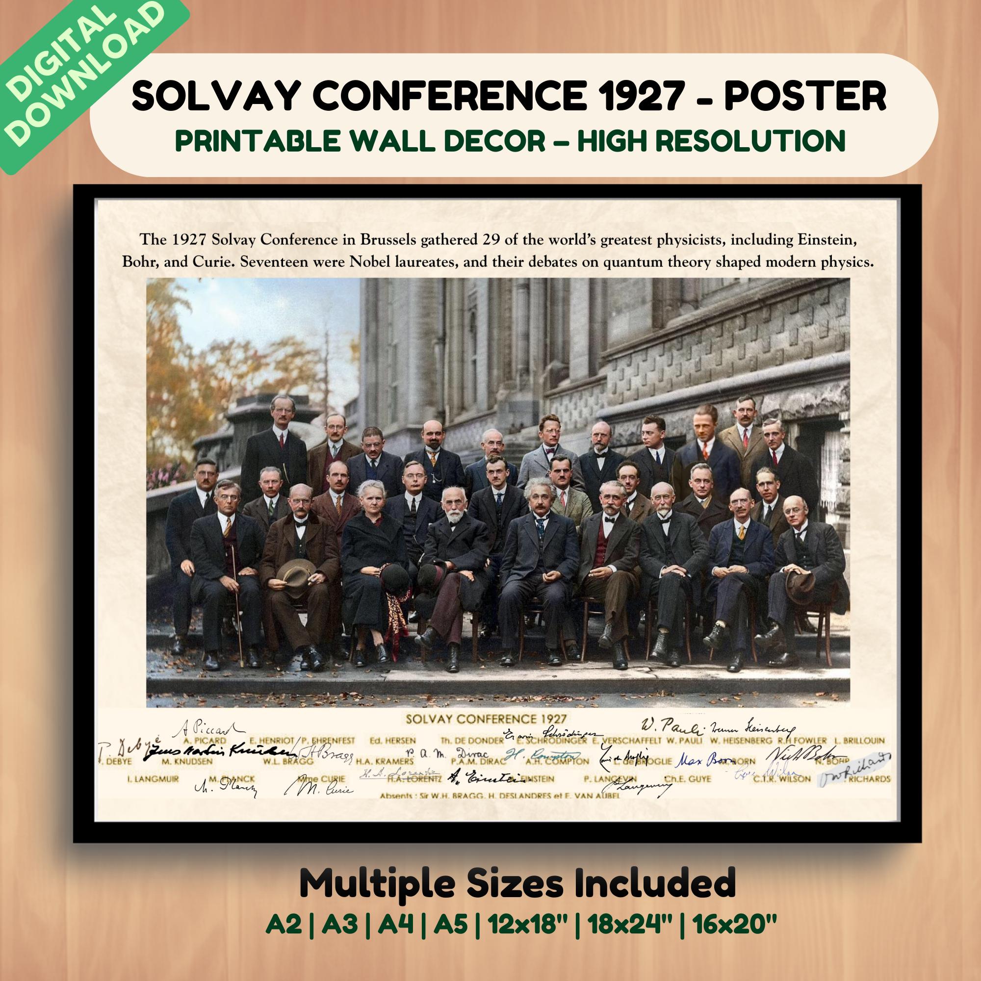Solvay Conference 1927 Poster | Quantum Physics Wall Art | Physics
