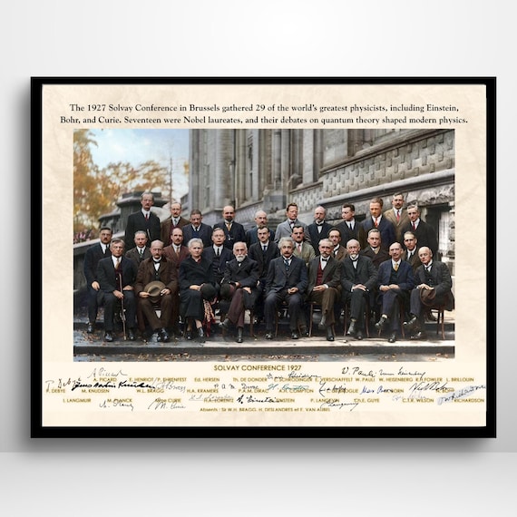 人物 Solvay Conference 1927 Poster | Quantum Physics Wall Art | Physics
