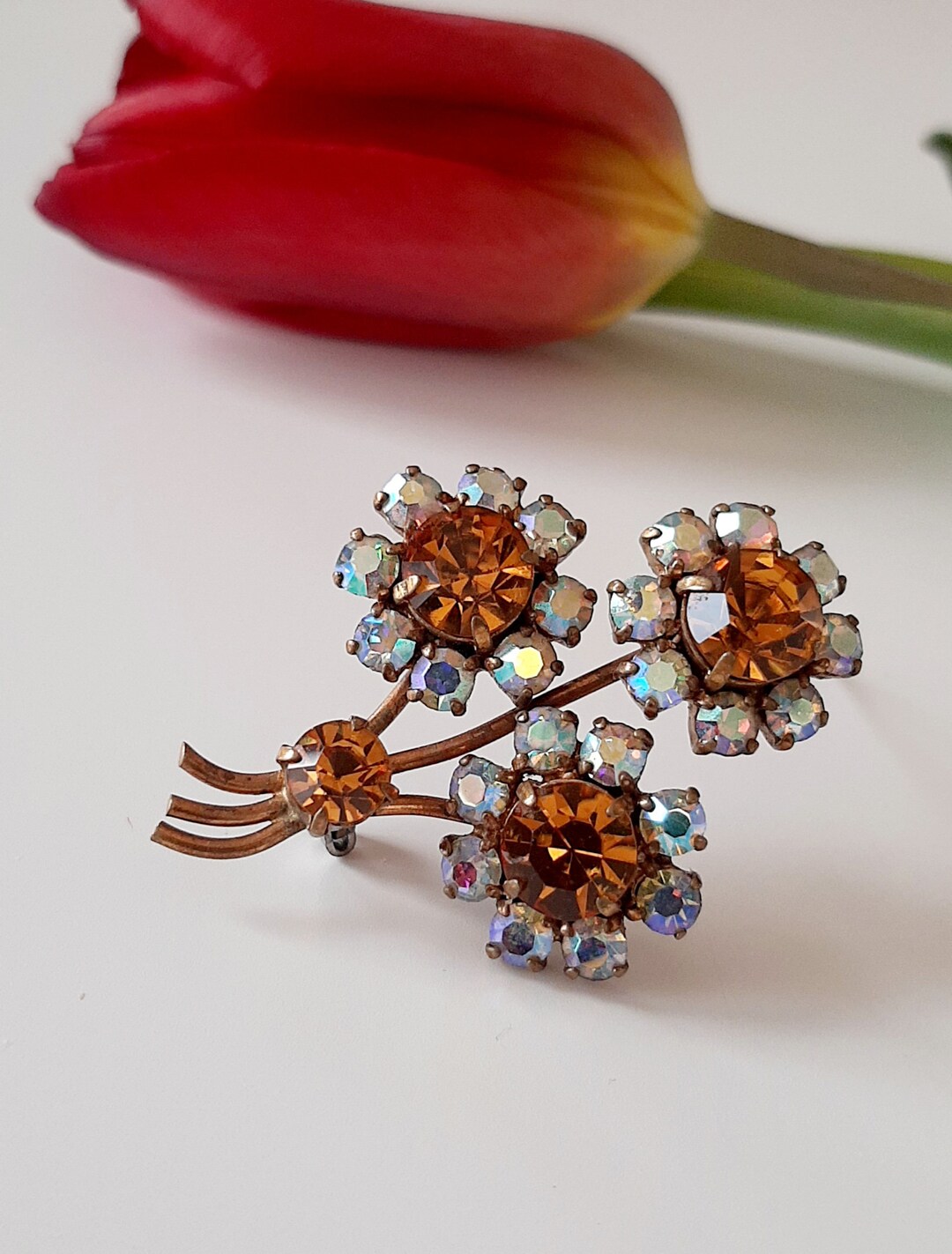 Broche Ancienne Vintage Aurora Borealis - Années 60 - Très Bon état - Occasion