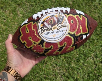 Hand-Painted Custom Football