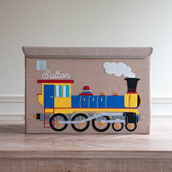 PERSONALIZED Choo Choo (Train) Toy Box + Storage Box, Bedroom Decor For Boys, Nursery Decor, Birthday Gift for Boys, and Baby Shower Gift