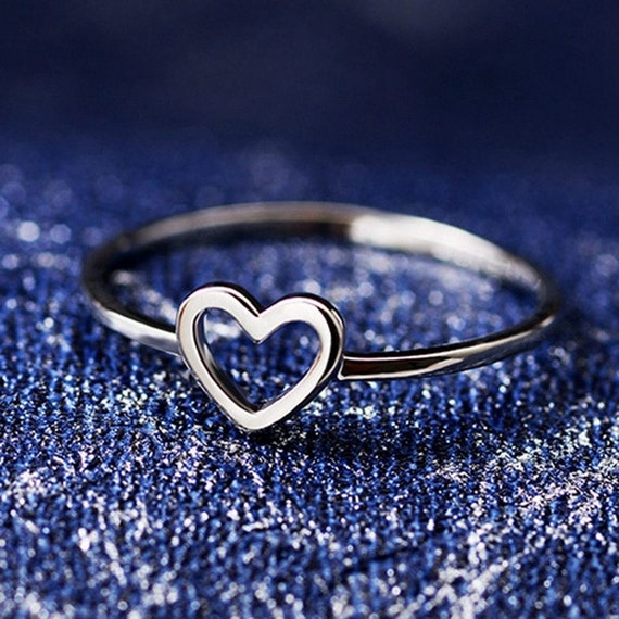 925 Sterling Silver Dolphin With Heart Finger Rings For Girlfriend Eng