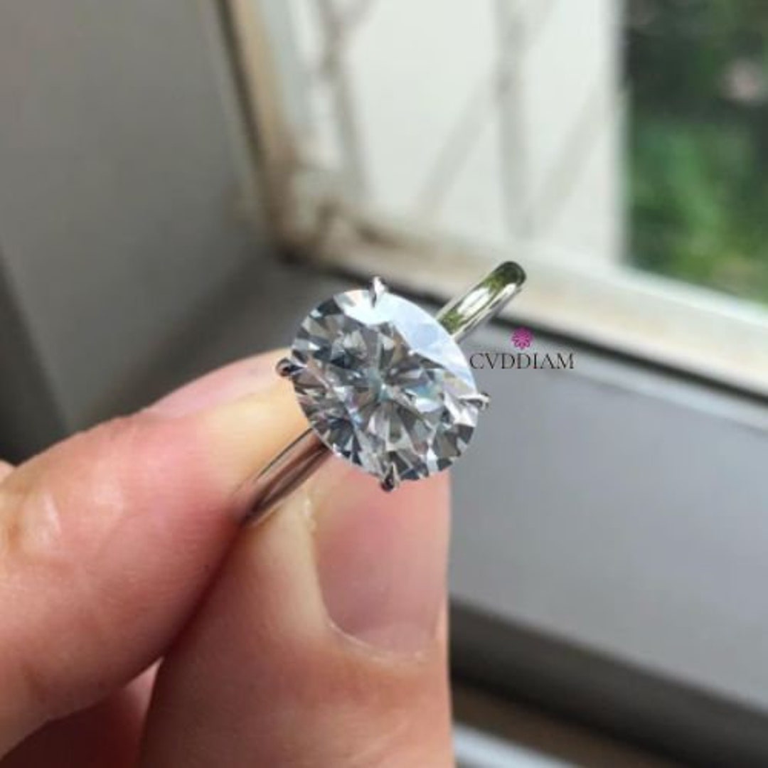 2 CT Oval Cut Lab Diamond Engagement Ring Lab Grown Etsy