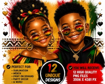 Digital Download | Juneteenth PNG Bundle | 12 High Resolution Designs |