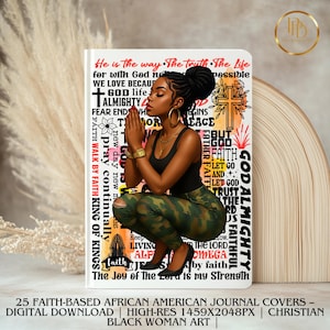 Couverture de journal numérique | 25 couvertures de journaux afro-américains confessionnels | Haute résolution 1459 x 2048 pixels | Art chrétien femme noire