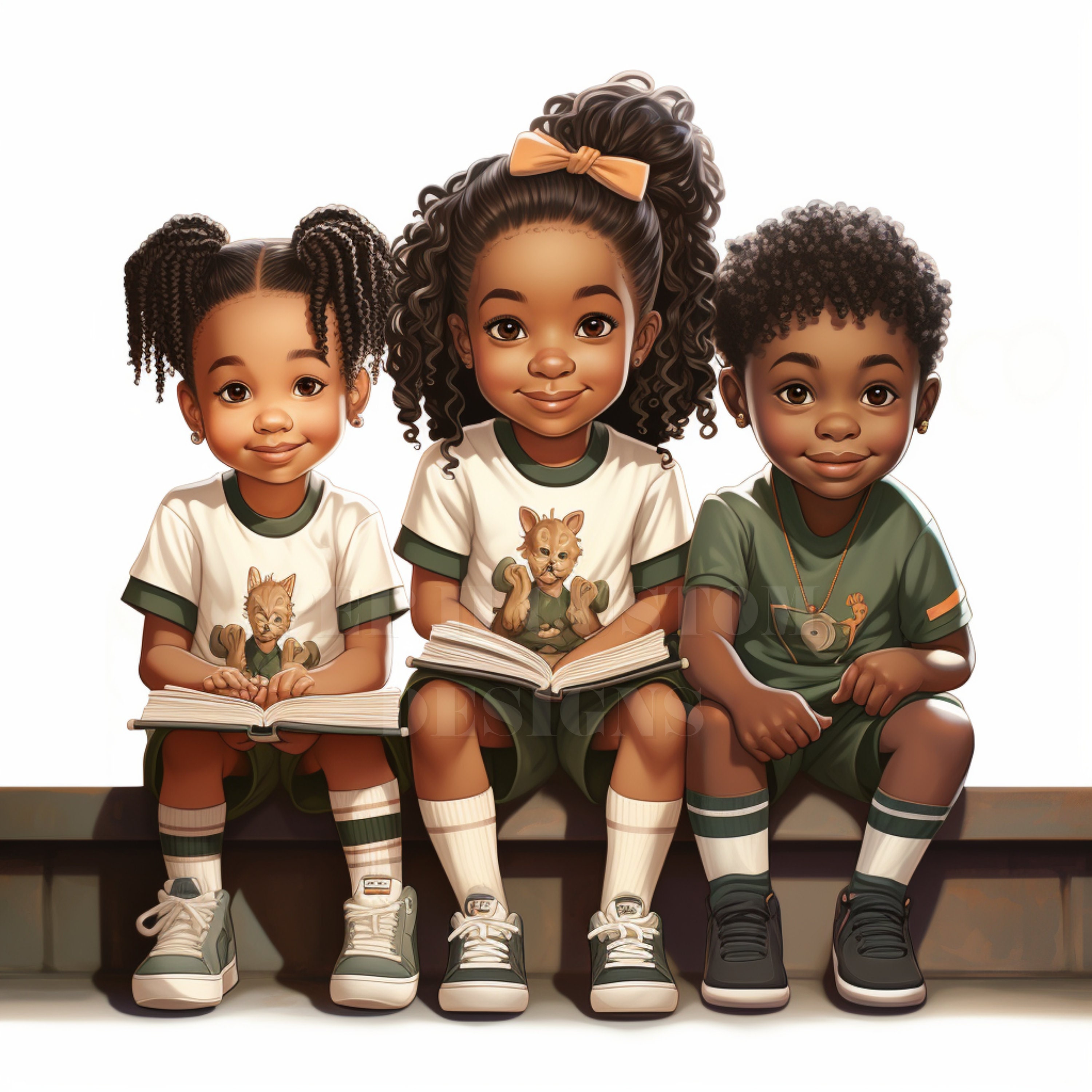 Digital Download African American Children Set of 4 Wall - Etsy