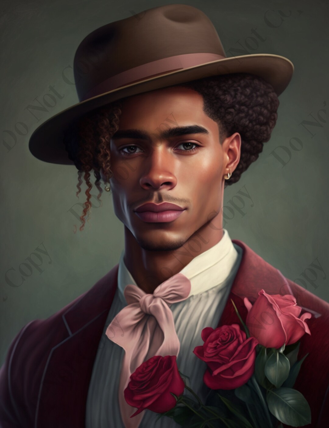 Digital Download Handsome African American Man Wall Art Print on Demand