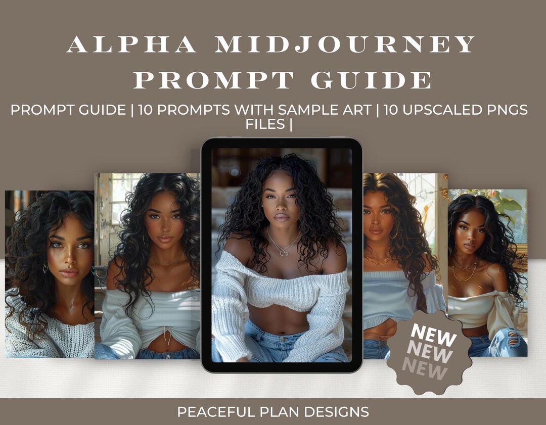 AI Art Alpha Midjourney 6 Prompt Guide and PNGS 10 Upscaled PNG Files A ...