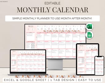 Calendar excel spreadsheet template 2026 2027 monthly task planner google sheets undated to do list checklist editable Daily Routine