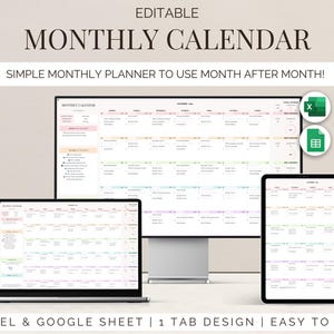 Digitale maandkalender Google Spreadsheets Excel-spreadsheetsjabloon 2024 2025 Taakplanner ongedateerd takenlijst takenlijst tracker bewerkbaar