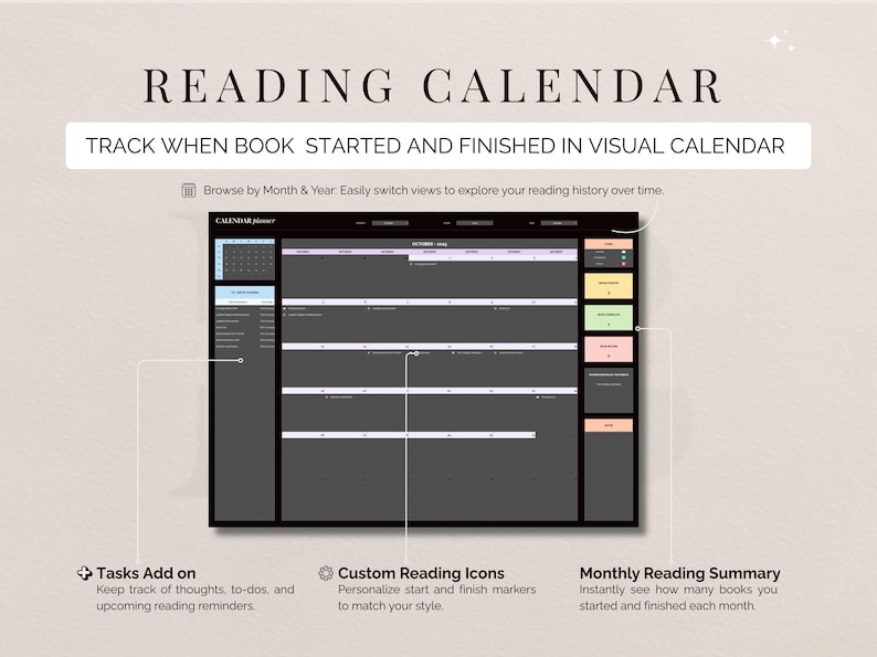 Reading Journal & Book Tracker Excel Spreadsheet Book Planner Google ...