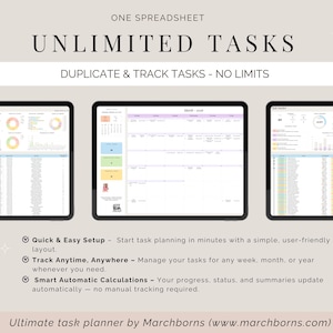 Task tracker spreadsheet google sheets Excel to do list checklist template work planner small business Productivity management tool image 9