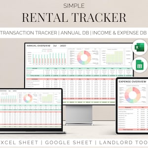 Landlord Rental Income Tracker: Excel & Google Sheets (Digital Download)