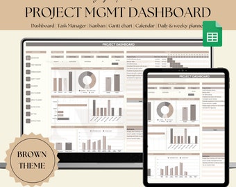 Project Management Template, Google Sheet | Manage & Plan Projects | Track Team Workload | Automated Timeline | Gantt chart Kanban to do