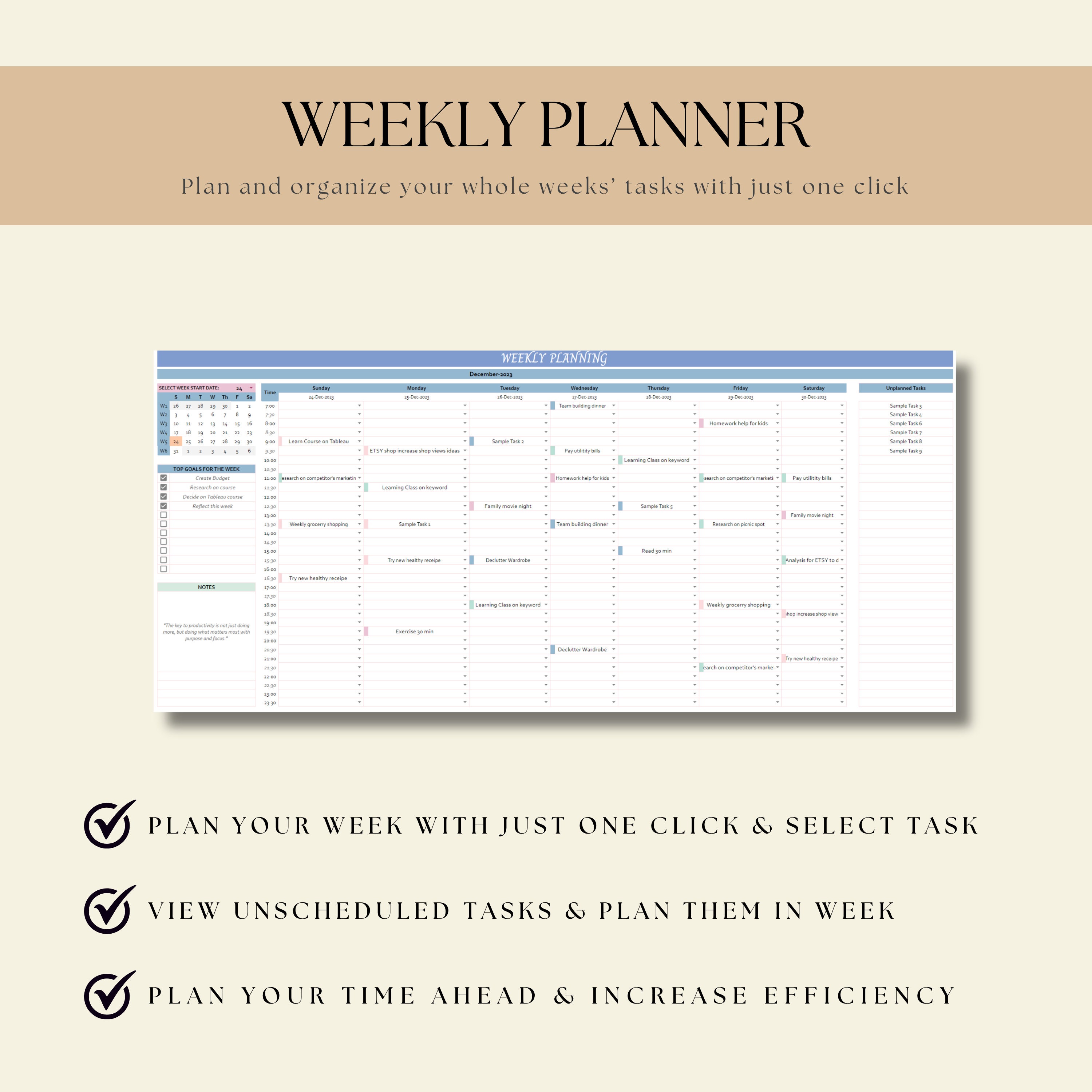 Task Tracker Google Sheet To-do List Template Daily Routine Planner to ...