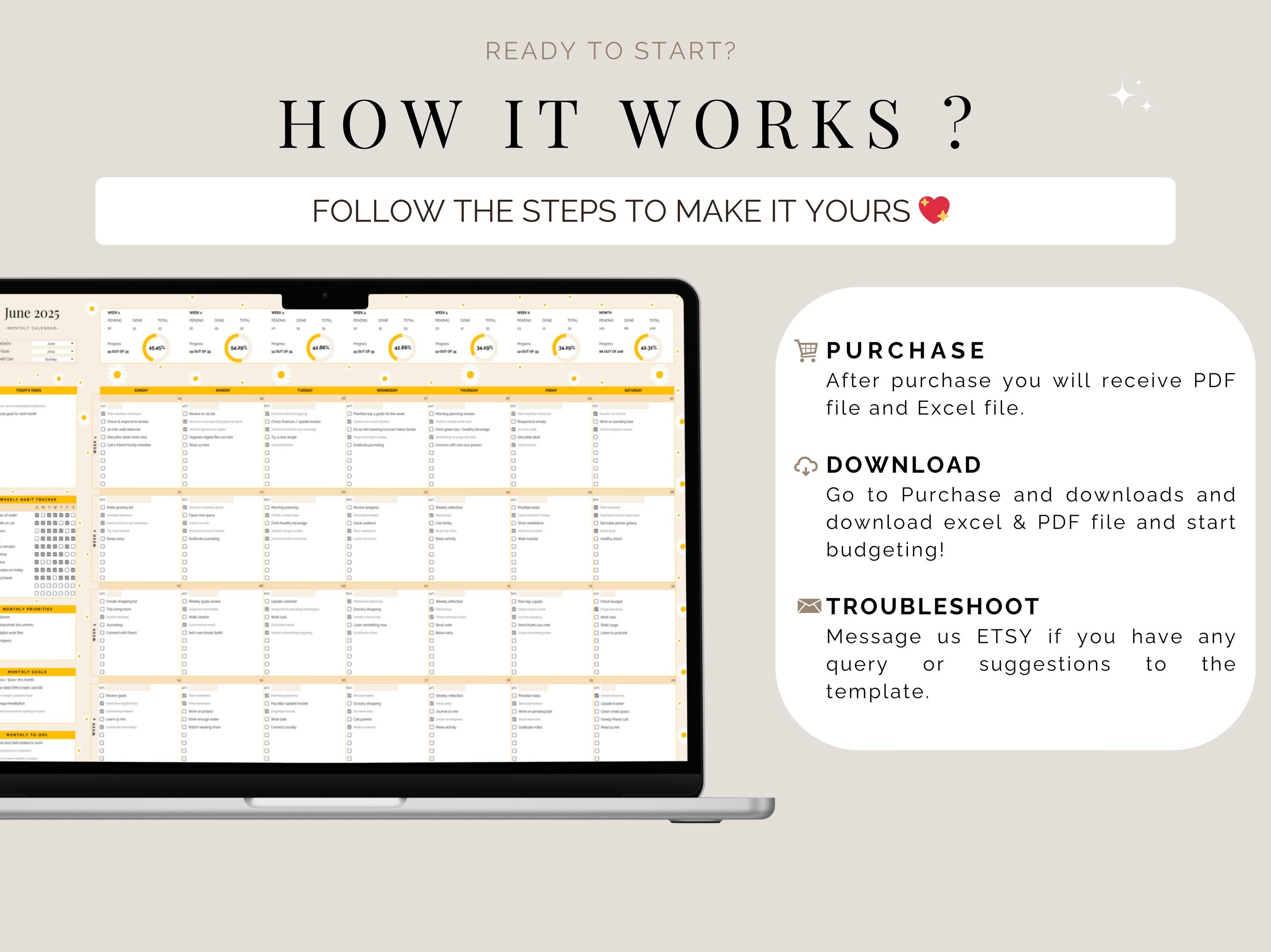2026 Digital Calendar Template Google Sheets Planner Excel Spreadsheet ...