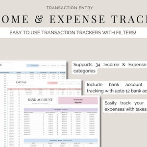 Small Business Income Expense Tracker: Excel & Google Sheets (digital ...