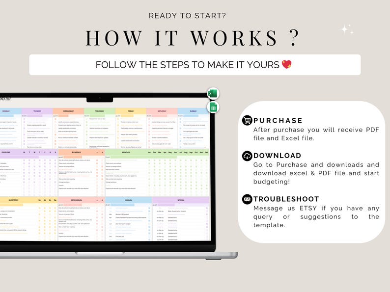 To Do List Task Tracker Google Sheets Cleaning Checklist Daily Schedule ...