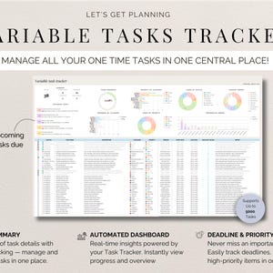 Task Tracker Spreadsheet Google Sheets To Do List Excel Work Organizer Recurring Task Planner Team Project Management ADHD Productivity bild 4