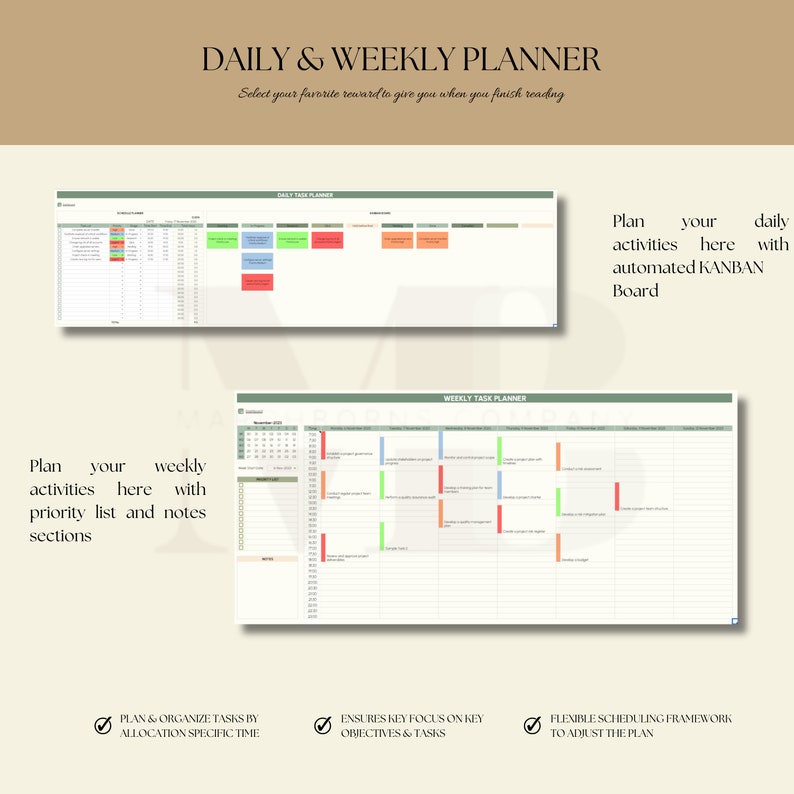 Multi Project Planner Management Dashboard Excel Spreadsheet Template ...