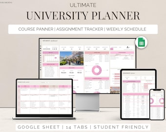 Student Planner Google Sheets Template Academic Dashboard, GPA Calculator, Assignment Tracker, Task Manager finance planner course tracker