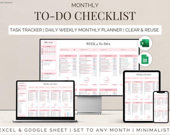 To-Do List Excel Template: Daily Productivity Tracker (Digital Download)