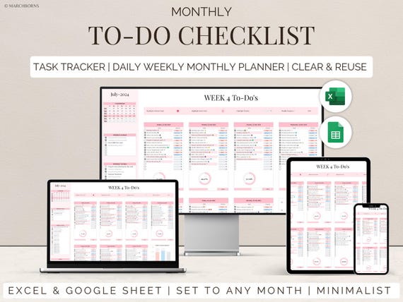 To-Do List Excel Template: Daily Productivity Tracker (Digital Download)