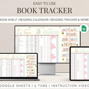 Book Tracker: Reading Log, Digital Calendar (Google Sheet Template)