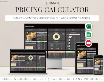 Excel Price calculator for small business pricing calculator google sheets profit margin Price list spreadsheet template material inventory