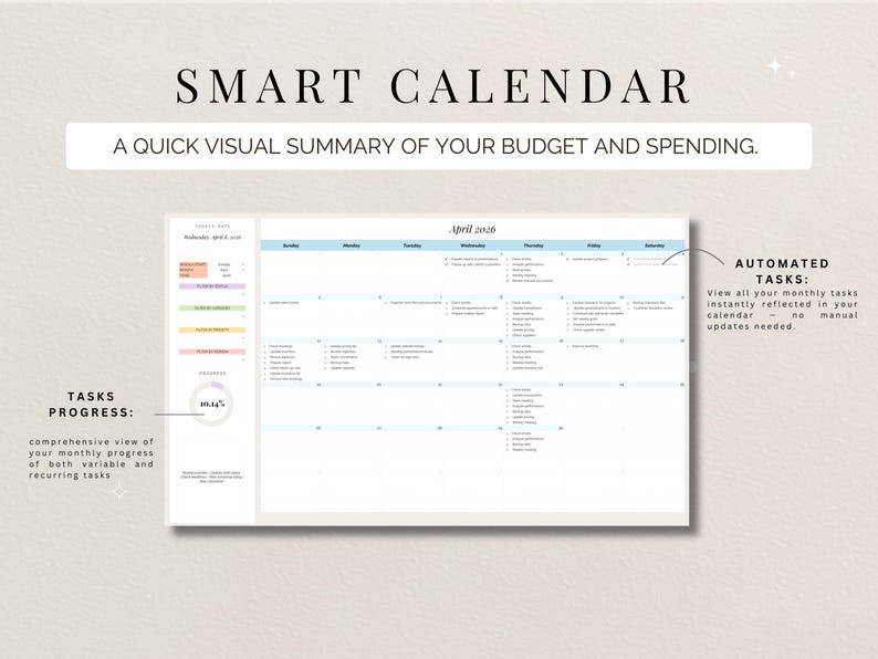 Task Tracker Spreadsheet Google Sheets To Do List Excel Work Organizer Recurring Task Planner Team Project Management ADHD Productivity bild 8